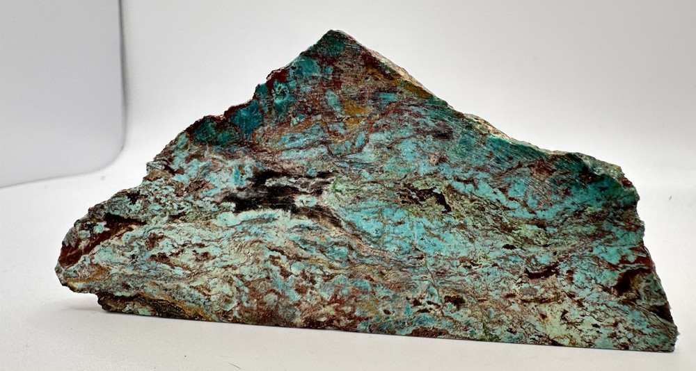 Congolese Chrysocolla Specimen - Polished Front & Base - End Cut Lapidary