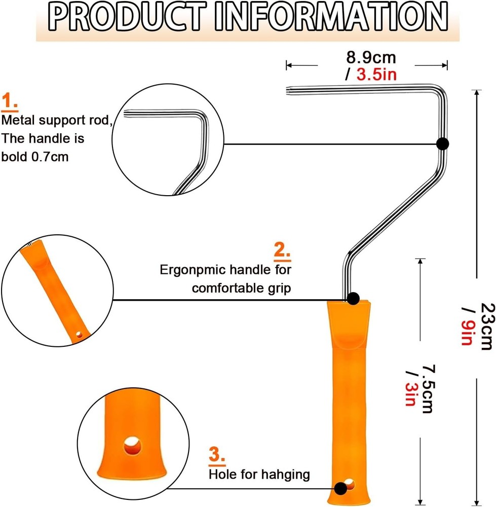 Versatile 12-Piece Foam Textured Roller Set with 2 Durable Frames - 3 Styles