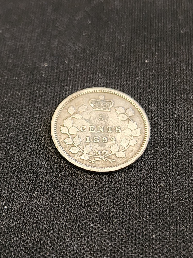 1892 Canada 5 Cents Silver Coin
