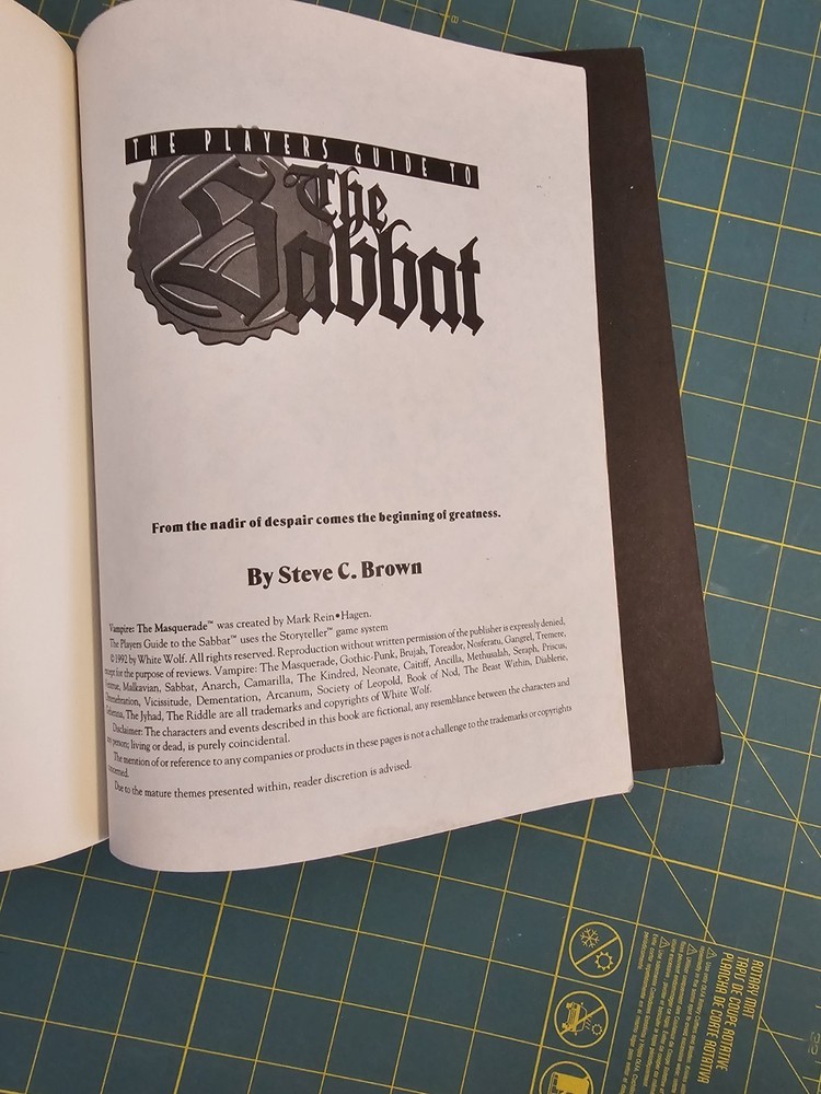 Players Guide To the Sabbat