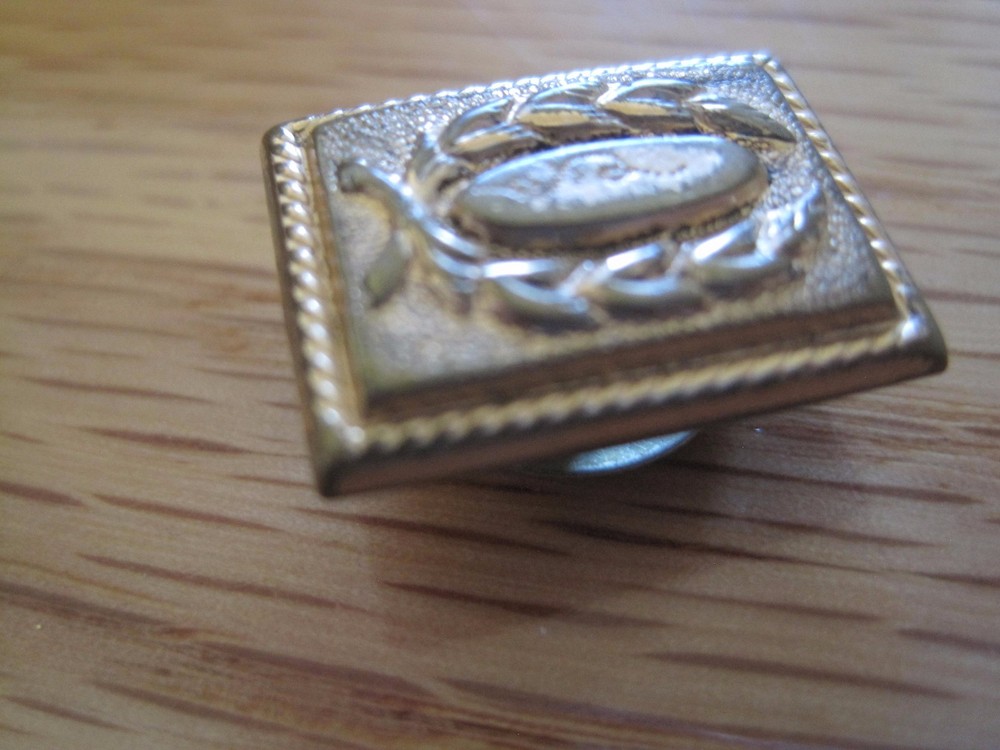 Vintage Rectangular Gold Tone Button