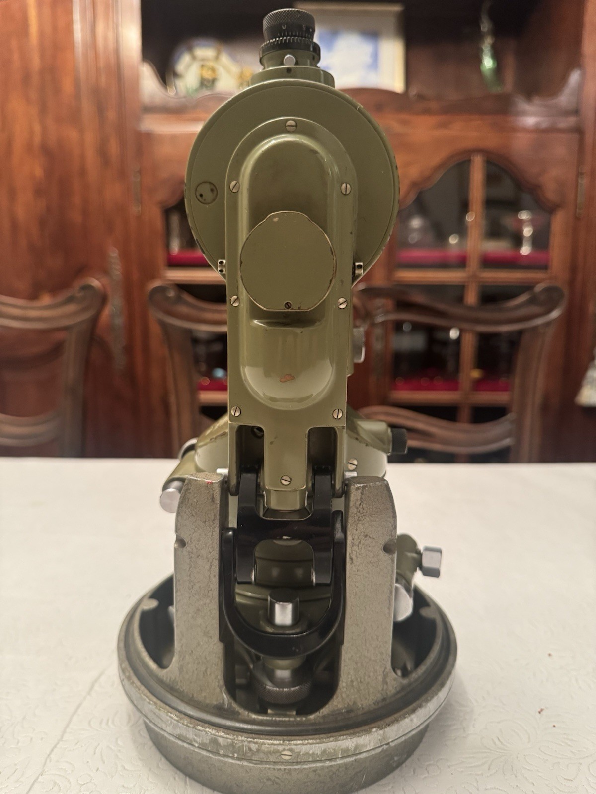 Vintage Heerbrugg WILD T1A Theodolite Survey Level Transit Tool Case & Oak Stand