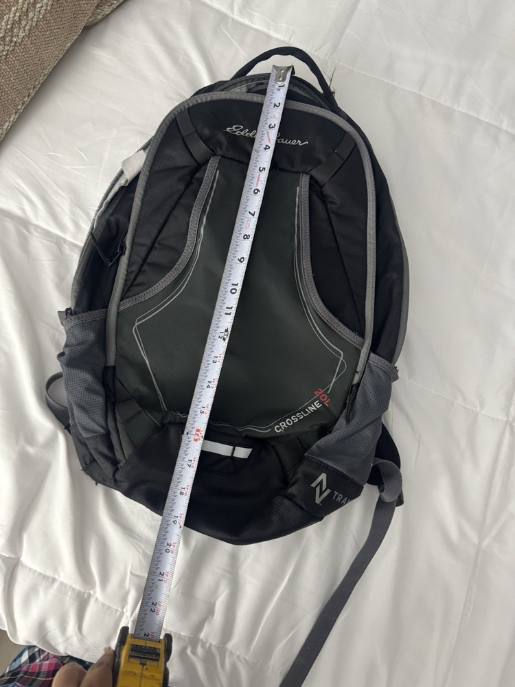 Eddie Bauer Crossline 20L Backpack Black Gray Hiking Camping Adjustable Straps