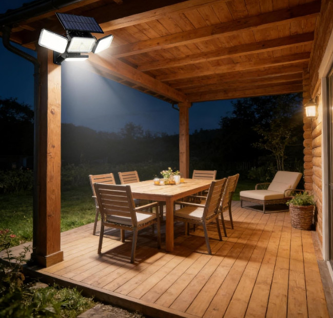 Solar Motion Sensor Lights Outdoor 2 Pack – 2800LM 4 Head Remote IP65
