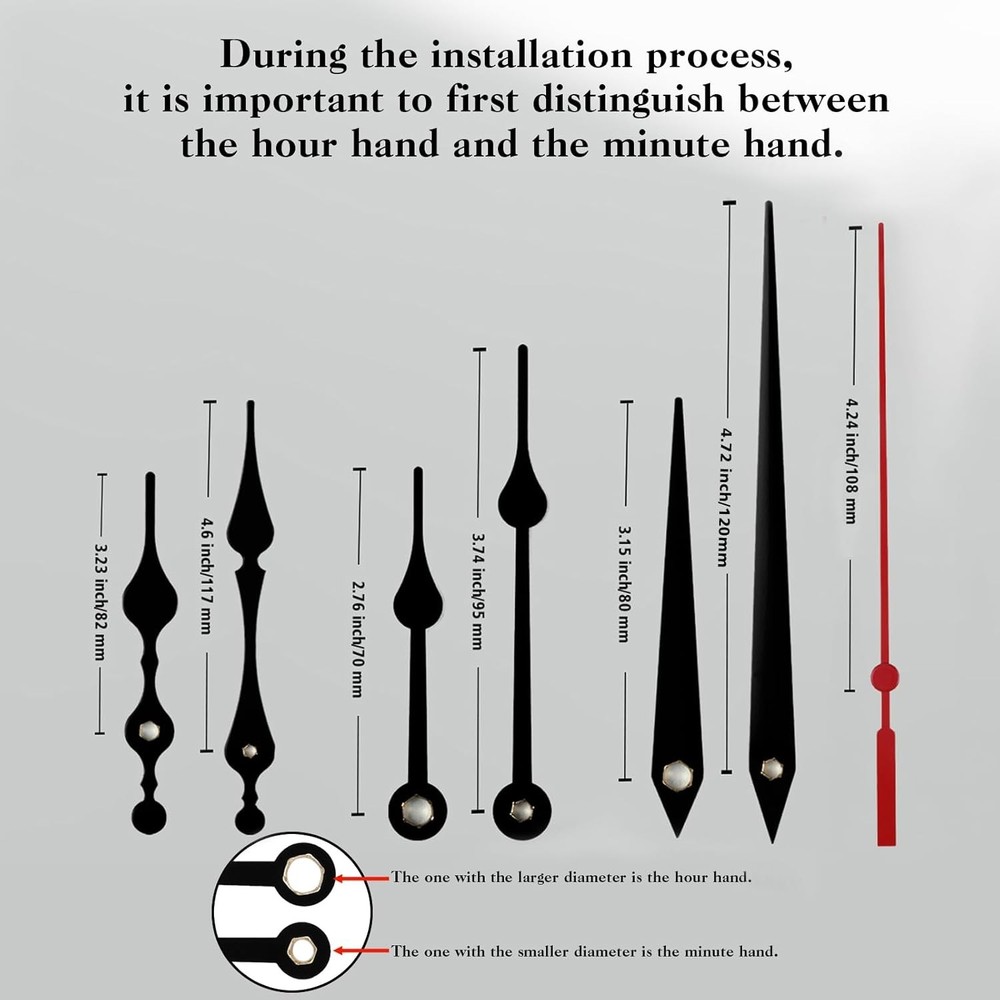 Clock Mechanism Replacement Battery Operated Silent Clocks Kit Include Clock Han