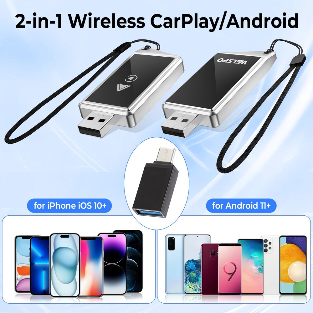 USB Wireless CarPlay Adapter Android Auto Wireless Adapter for iPhone Android