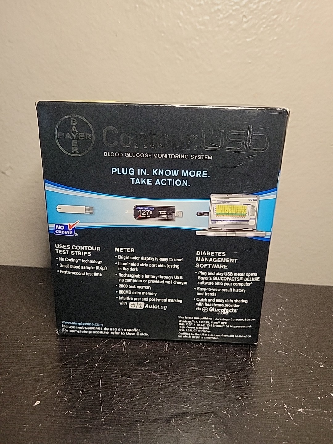 Bayer Contour USB Blood Glucose Sugar Monitoring Testing System Expired New