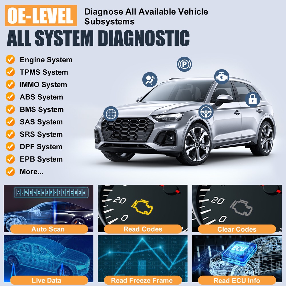 XTOOL IP616 Auto Scan Full System Diagnostic Tool OBD2 Scanner CANFD Key Coding