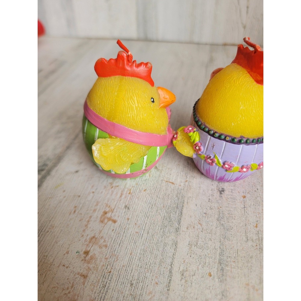 Easter chicken candle set egg spring unique set home decor accessory