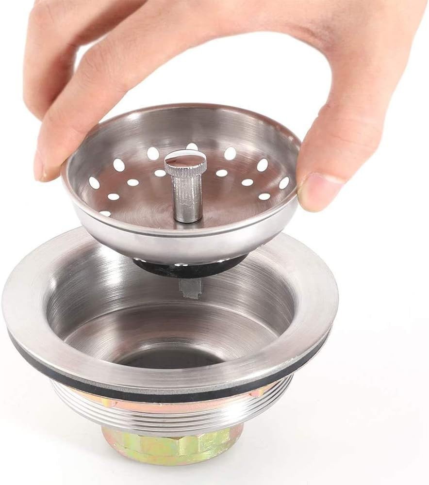 3-1/2" Stainless Steel Sink Drain with Strainer Basket & Stopper