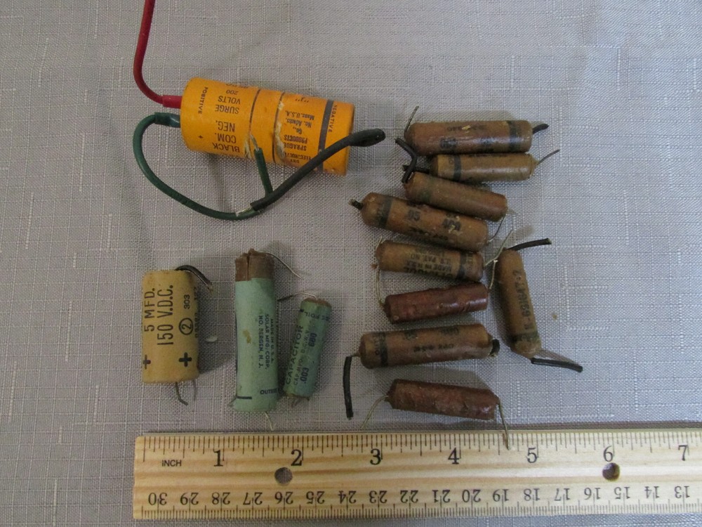 Assorted Capacitors from Vintage G.E. General Electric Phonograph/Radio