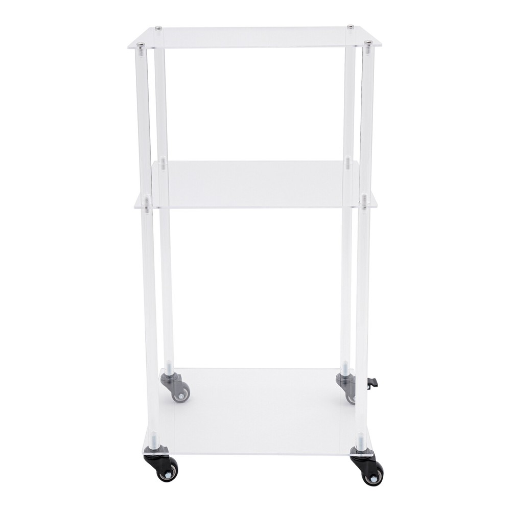 Acrylic Printer Stand 3-Tier Multifunctional Rolling Printer Table on Wheels