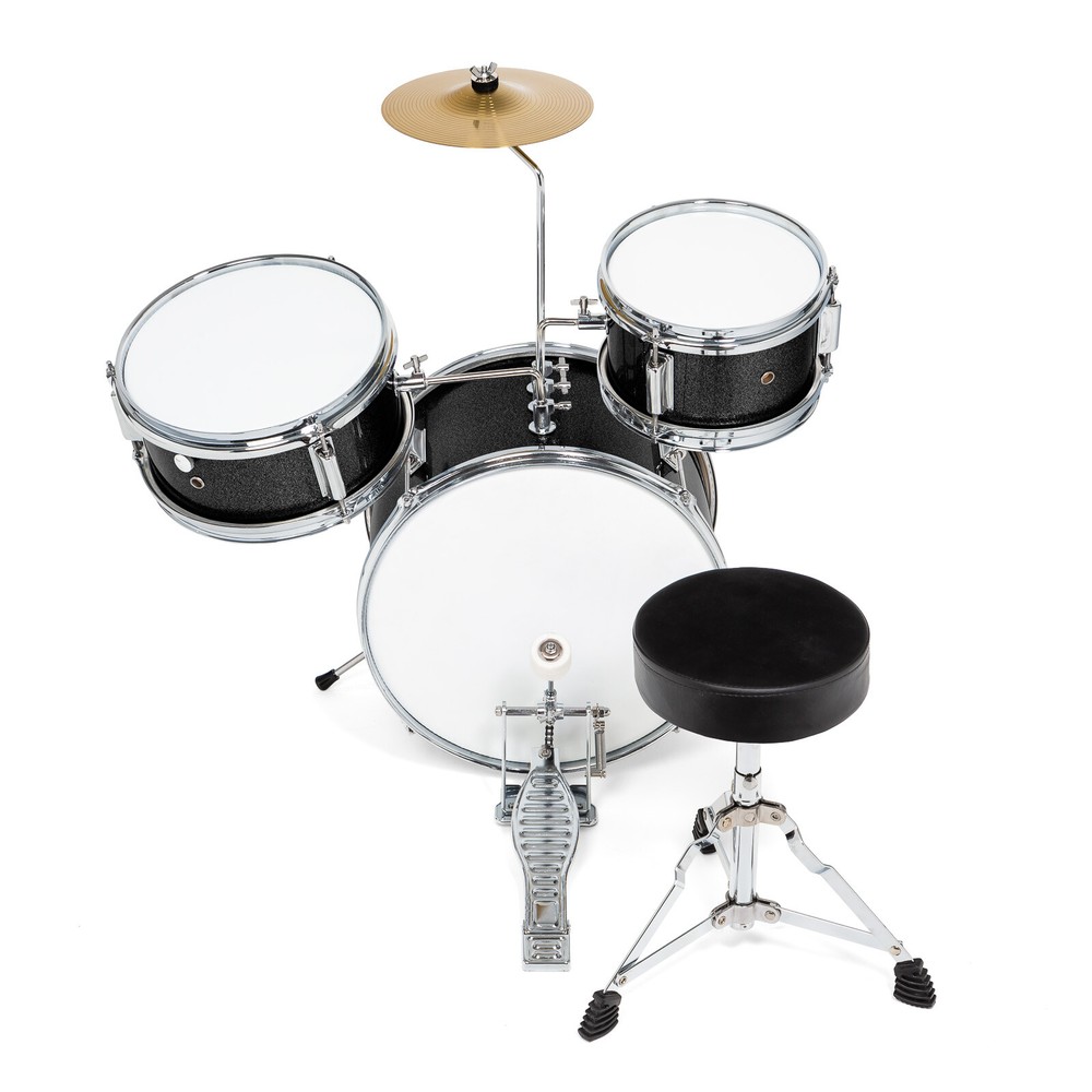 OPEN BOX - 3-Piece Junior Drum Set - Complete Mini Beginner Kit -Black