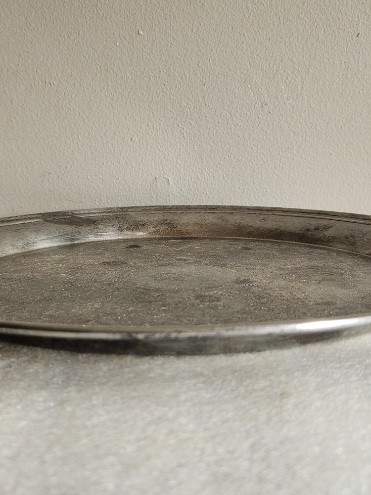 12" Round Silverplated Tray • No Makers Mark