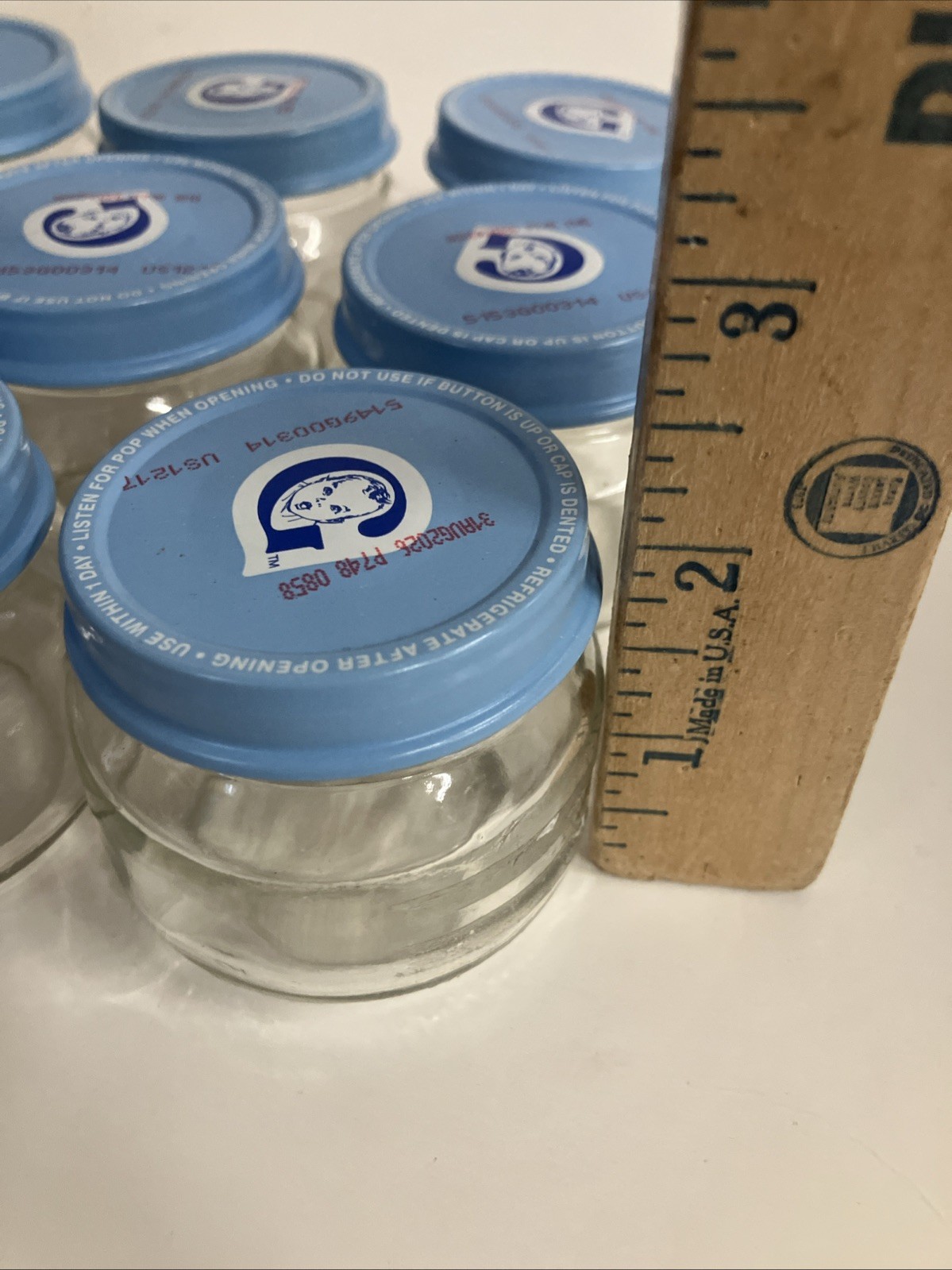 GERBER EMPTY Baby Food Jars Lot of 12 Glass Jars w Lids for Crafts Storage