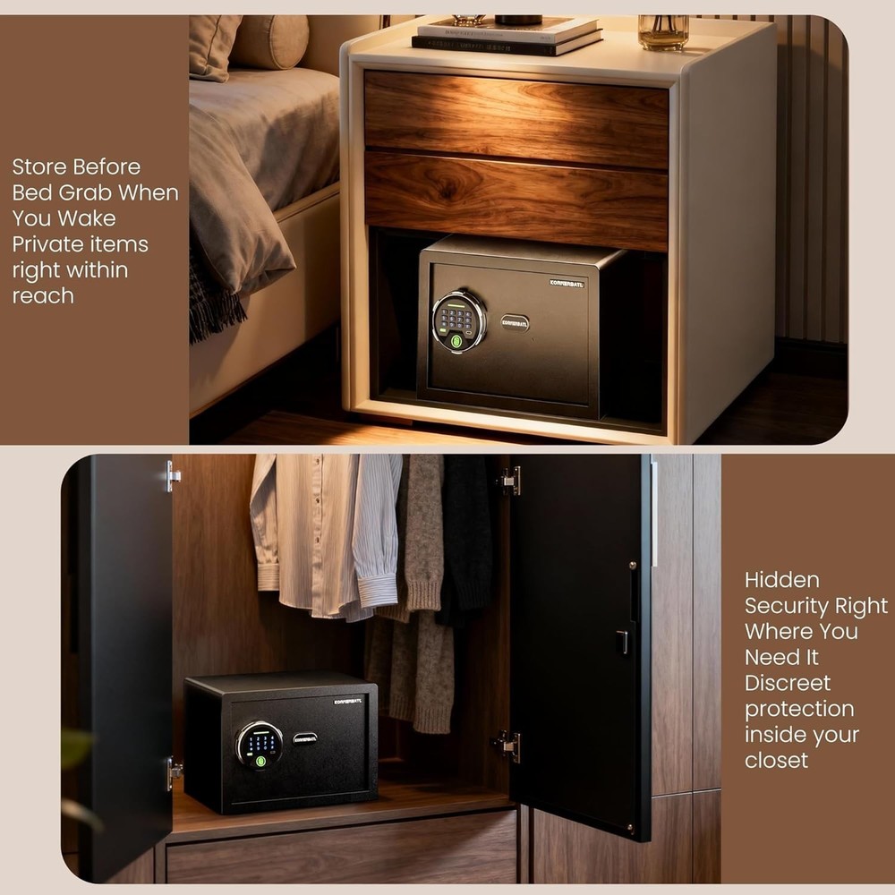 Elegant Small Safe Box with Four Access Methods - Perfect for Home Security