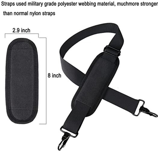 Askuko Shoulder Strap 56 Inch, Universal Adjustable Shoulder Belt Black