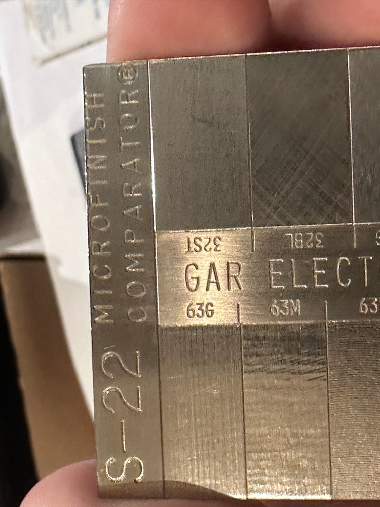 GAR S-22 Microfinish Comparator Plate, Case, Instructions