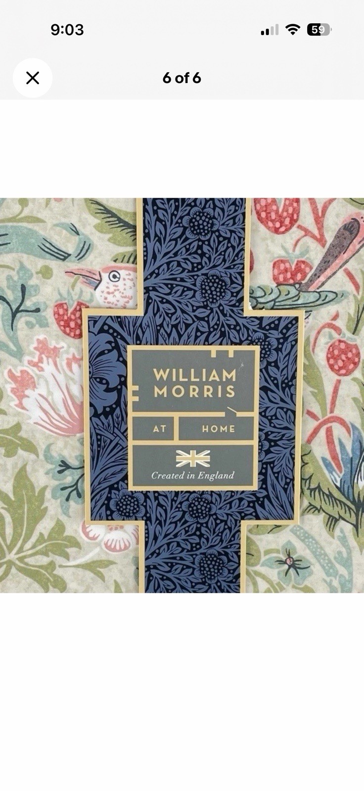 WILLIAM MORRIS Strawberry Thief Summer White Floral 3PC QUEEN Duvet Cover Set