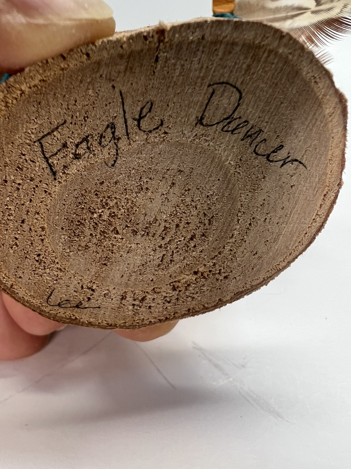 Native American Eagle Dancer VTG Kachina 4” Figurine Signed Lee Feathers