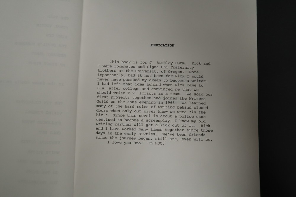 Stephen J. Cannell Original Book Script Studios Collection The Prostitutes' Ball