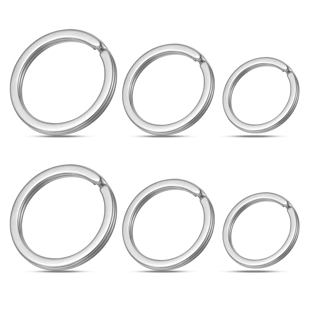 6 Pack Split Rings for Keychains Stainless Steel Key Chain Rings 3 Size 15mm ...
