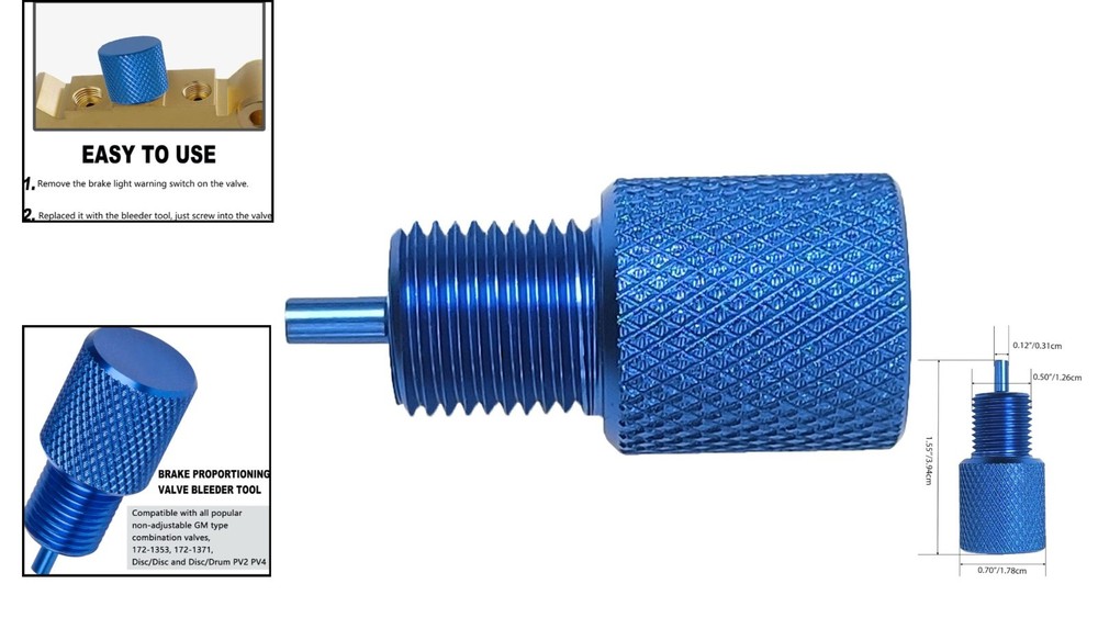 Efficient Brake Bleeder Tool for GM Disc/Drum Systems - Metallic Blue Design