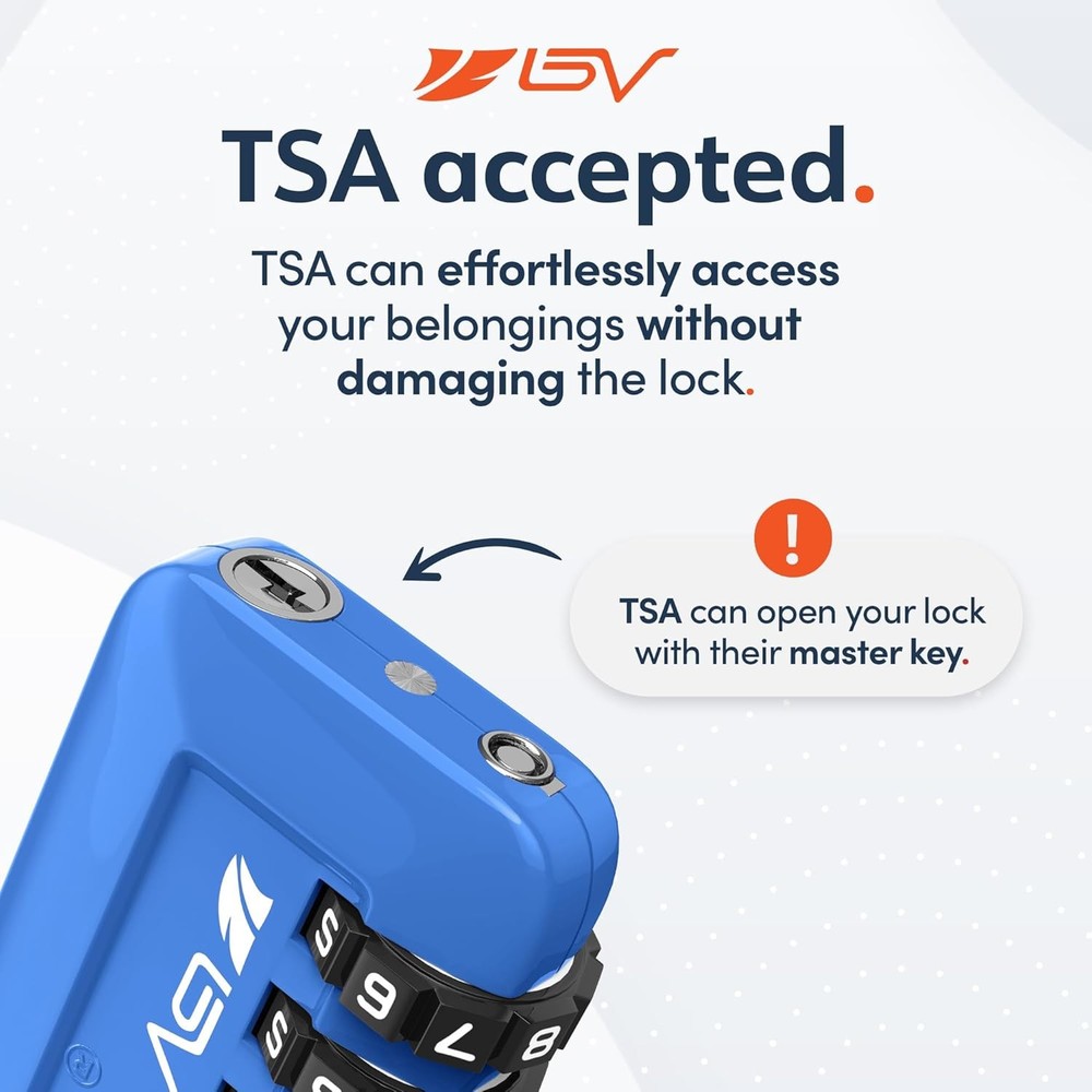 TSA Travel Suitcase Lock Combination Blue 2 Pack