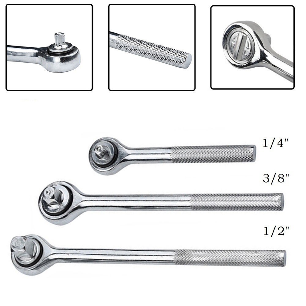 1/4 3/8 1/2 High Torque Ratchet Wrench Socket Quick Release Square Head Spanner
