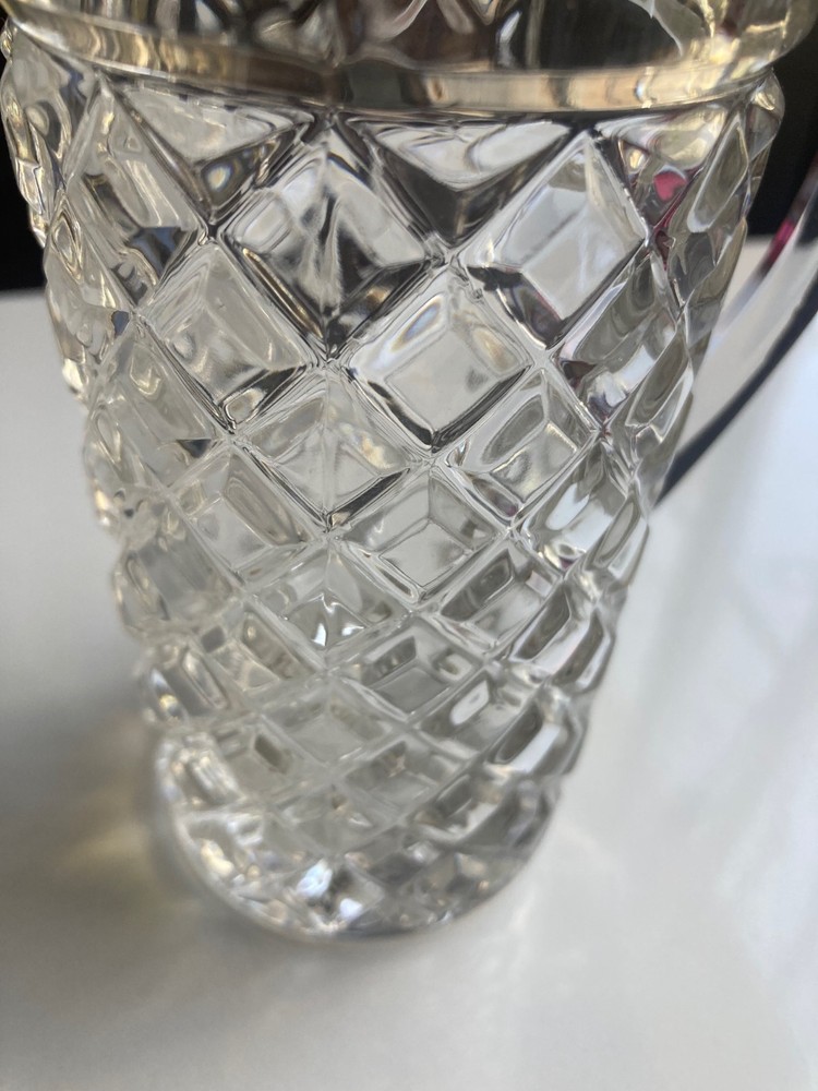 Zajecar Crystal Jug / Pitcher - Diamond Pattern Yugoslavia