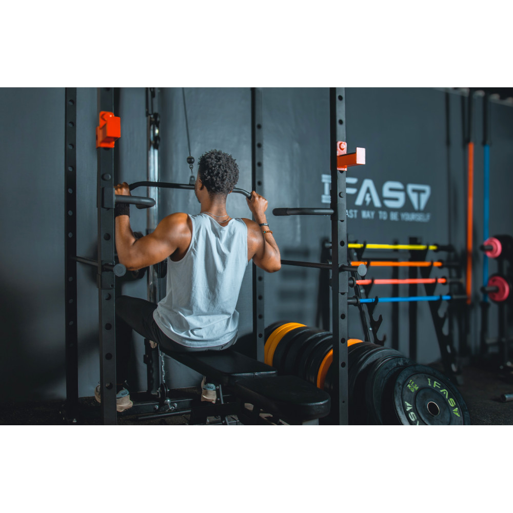 Power Cage, Multi-functional Power Cage with Adjustable Squat Rack Barbell Rack