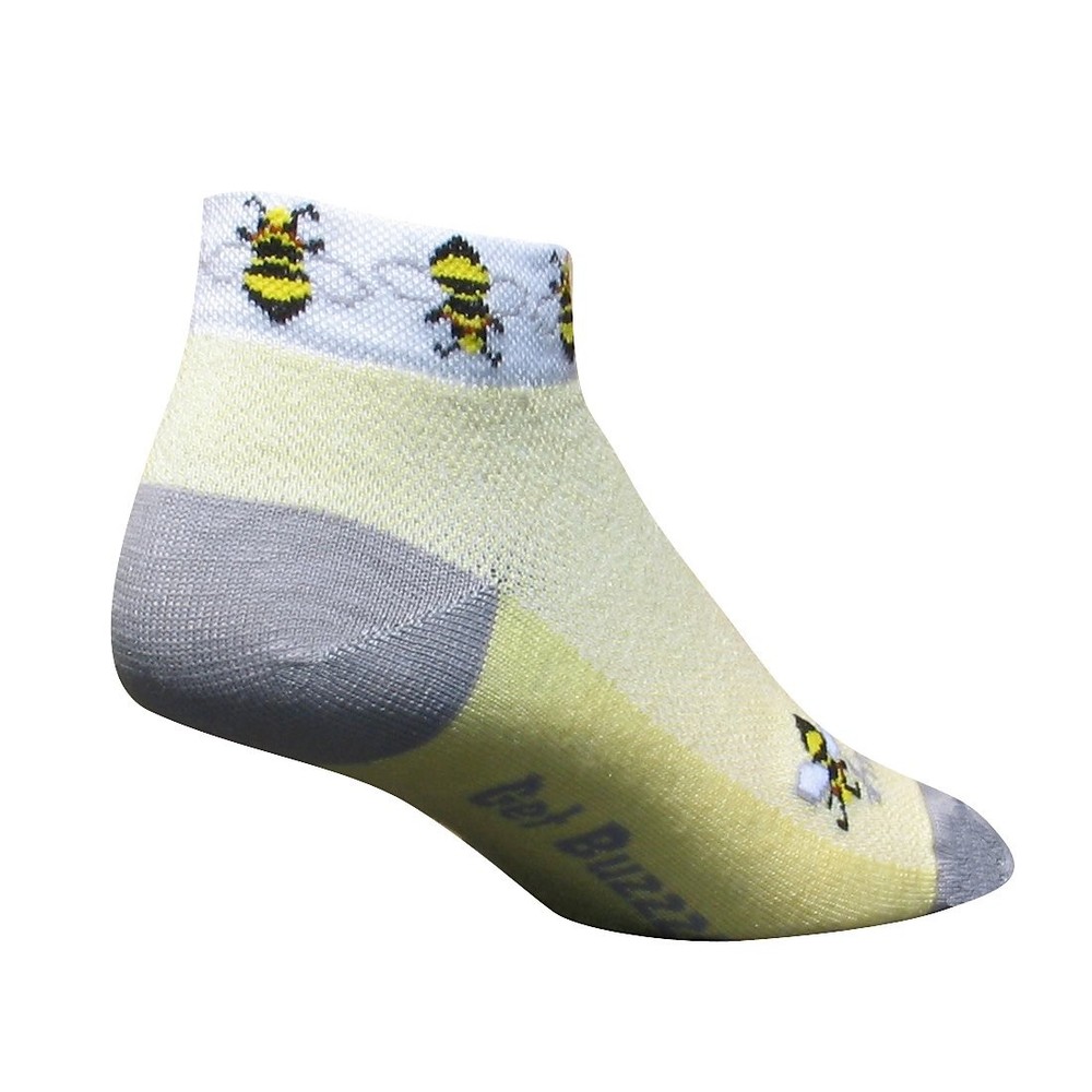 SockGuy Classic Low Cut Socks 1" Cuff Small/Medium Get Buzzed Bees