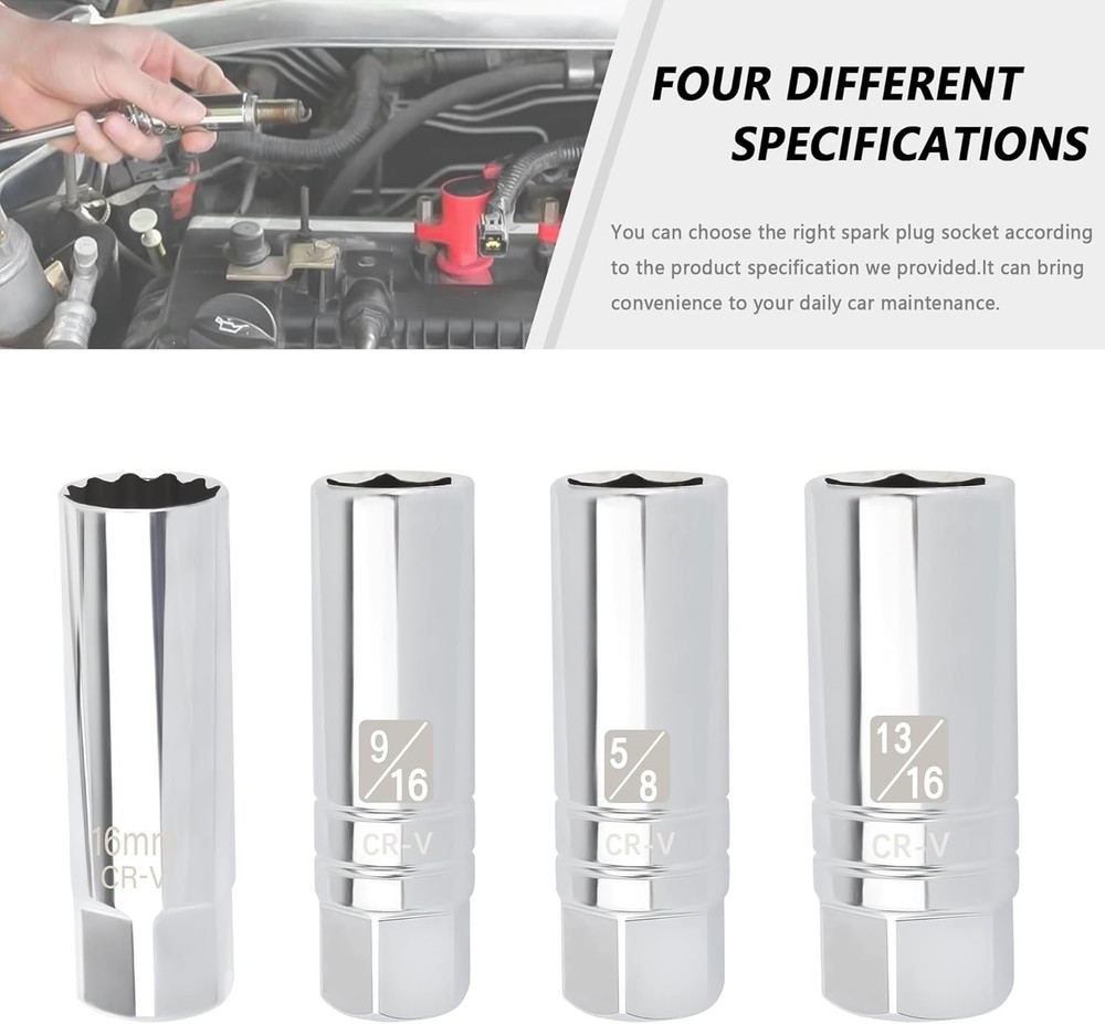 5/8" Magnetic Spark Plug Socket,6-Point 3/8" Drive Thin Wall 5/8 inch