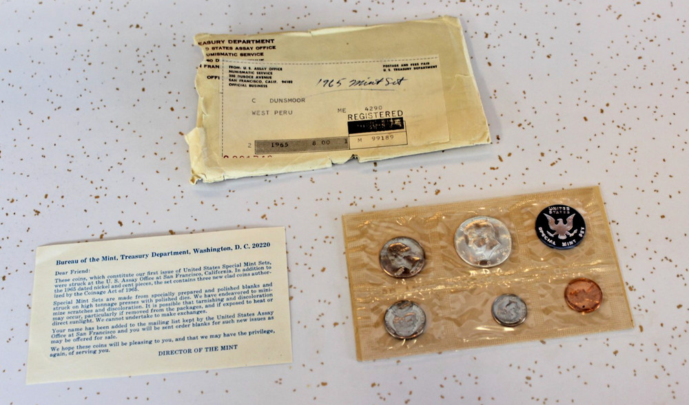 1965 U.S. Special Mint Coin Set in original envelope including paperwork.