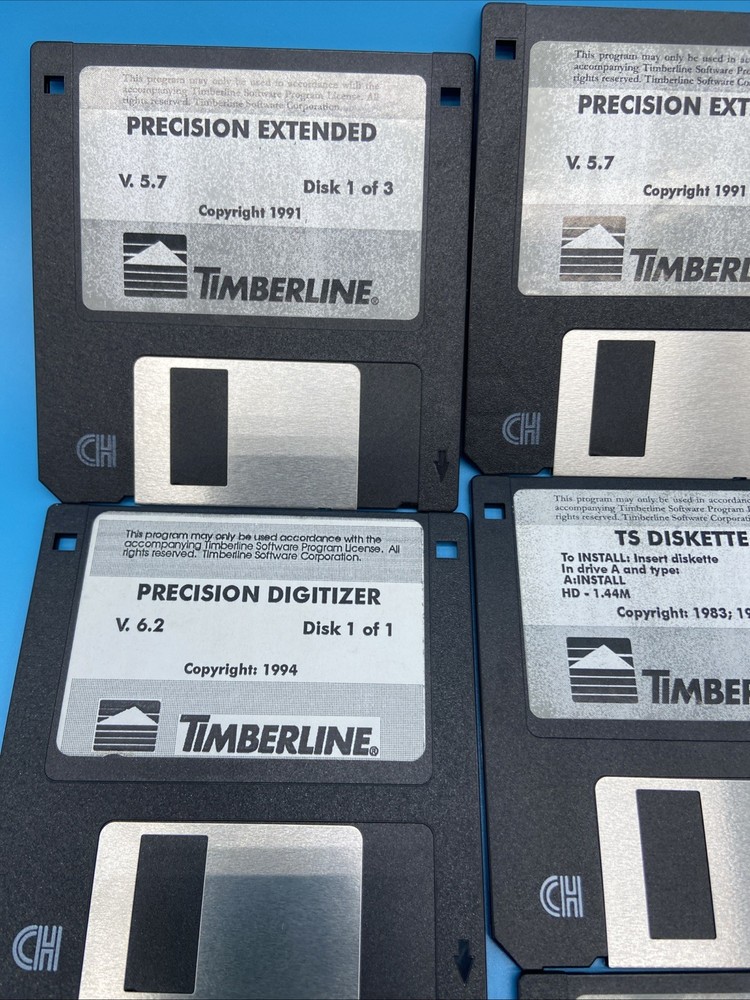 7 Vintage Timberline Software Floppy Disks Precision Extended Digitizer Untested