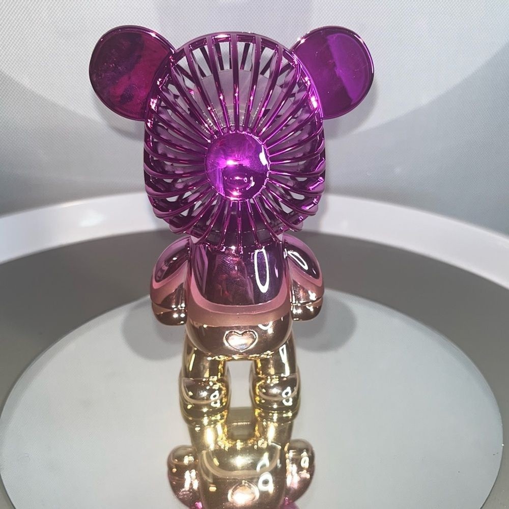 Purple Portable Bear Fan