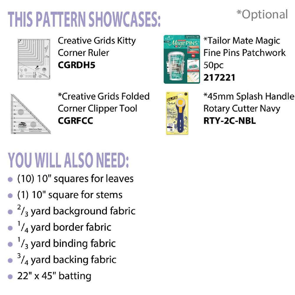 Cut Loose Press, Maple Leaf Runner Pattern