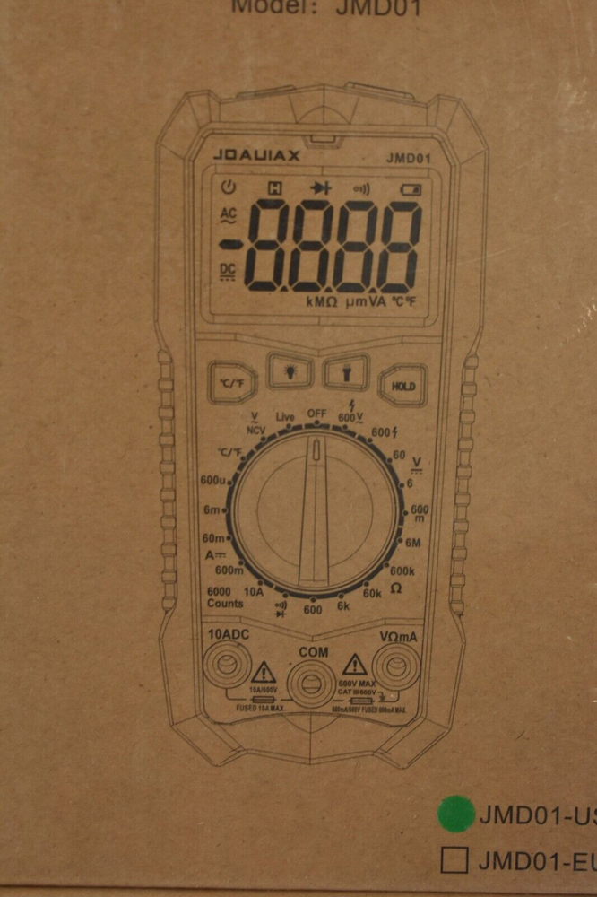 Joauiax Digital Multimeter 6000 Counts AC/DC Voltage Current Tester JMD01