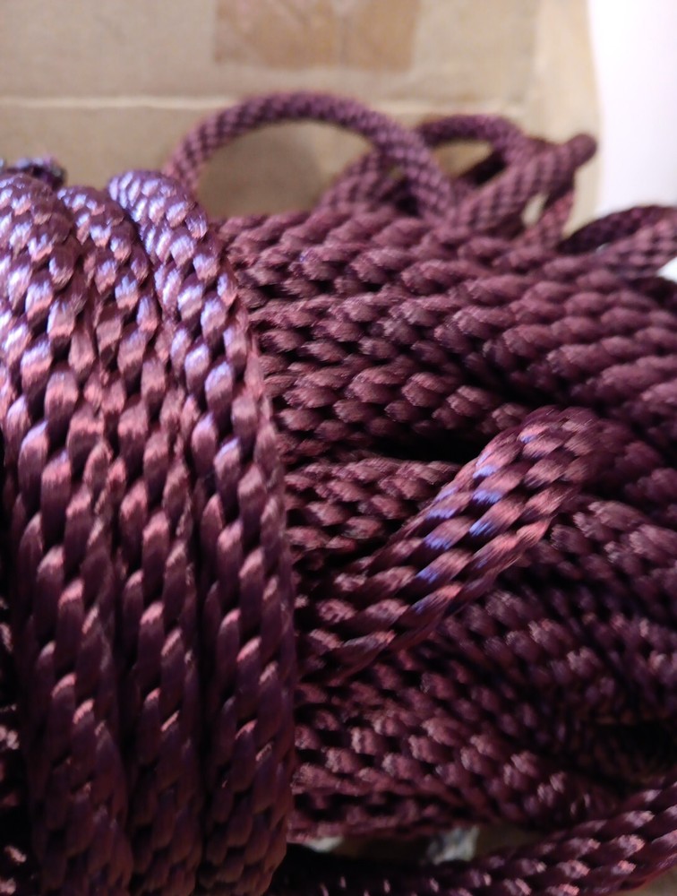 3/8” x 236ft. Solid Braid Polyester Rope. Made in USA. Burg
