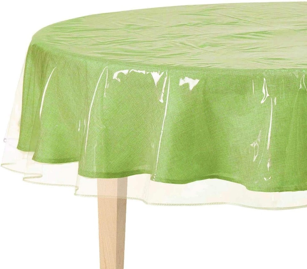 BNYD Clear Plastic Tablecloth Protector, Table Cloth Vinyl (70" Round)