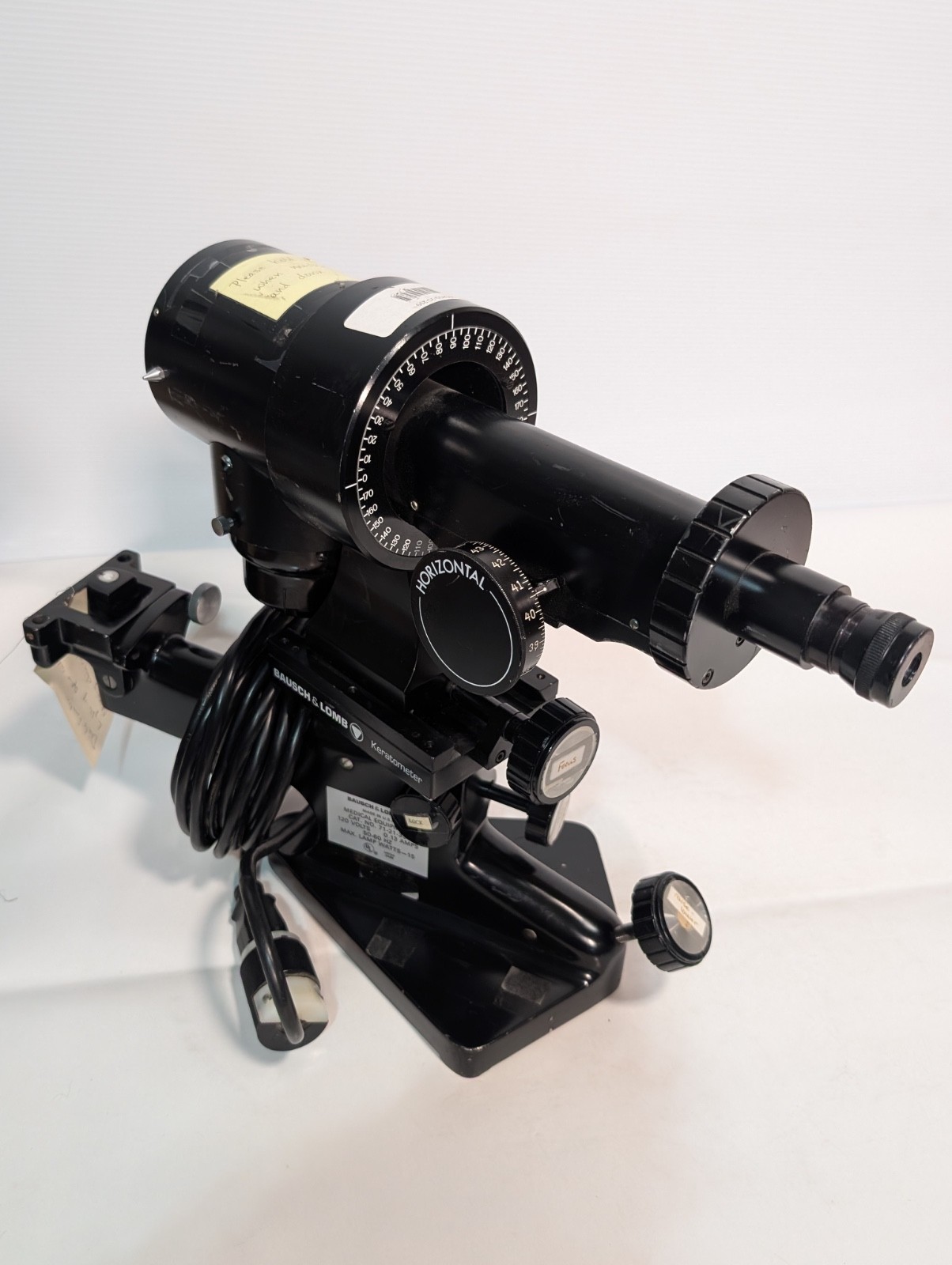 Vintage Bausch & Lomb 71-21-35 Keratometer with Stand, Missing Chin Rest