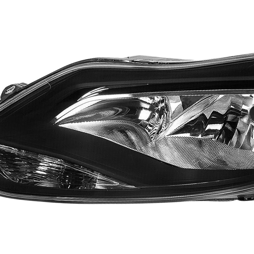Halogen Headlights For 2012-2014 Ford Focus with Bulbs Black Left +Right Pair