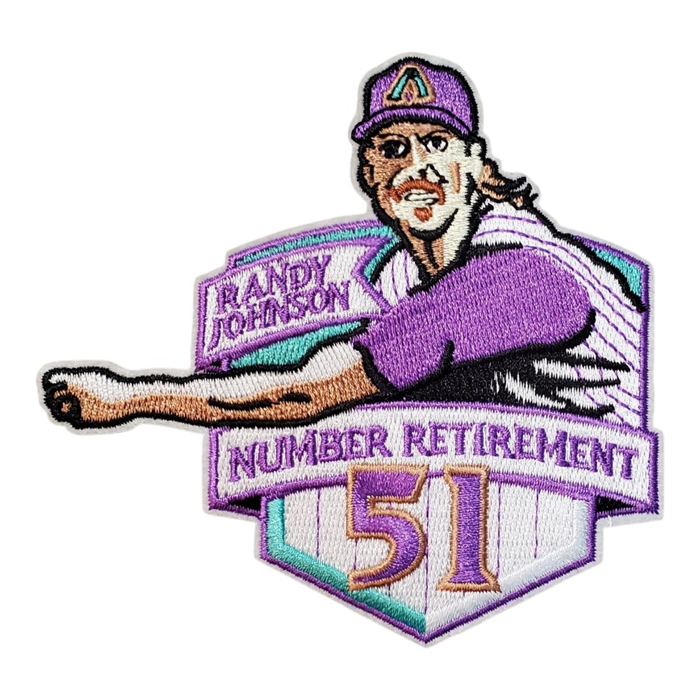 Commemorative Patch Randy Johnson. #51 Diamondbacks. Embroidered. Iron On. 4"x4"