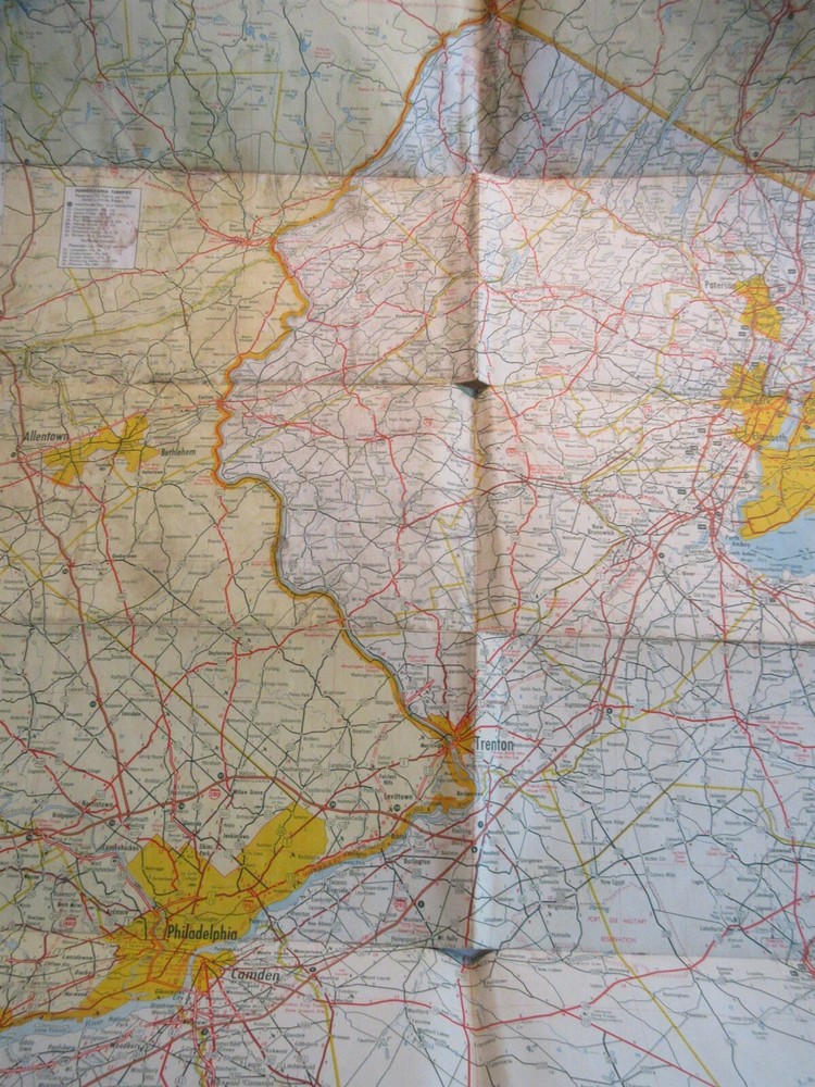 1960's Hess Road Map - New Jersey