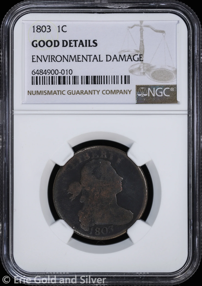 1803 1C Draped Bust Large Cent NGC Good Details