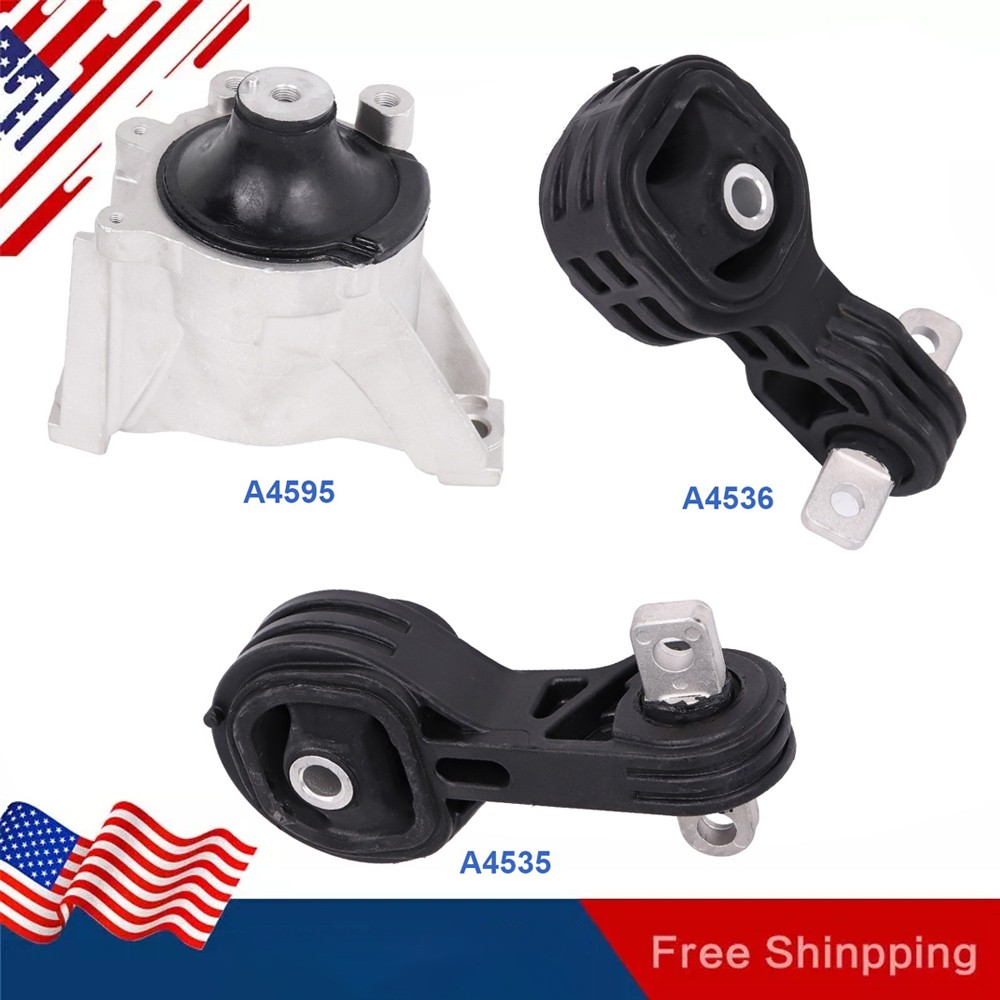 Front Engine Motor Mount and Torque Strut Mount Set Compatible with Honda 3PCS