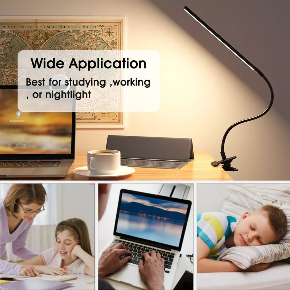 USB Reading Light Flexible LED Lamp Laptop Computer Clip On Bed Desk Table Light