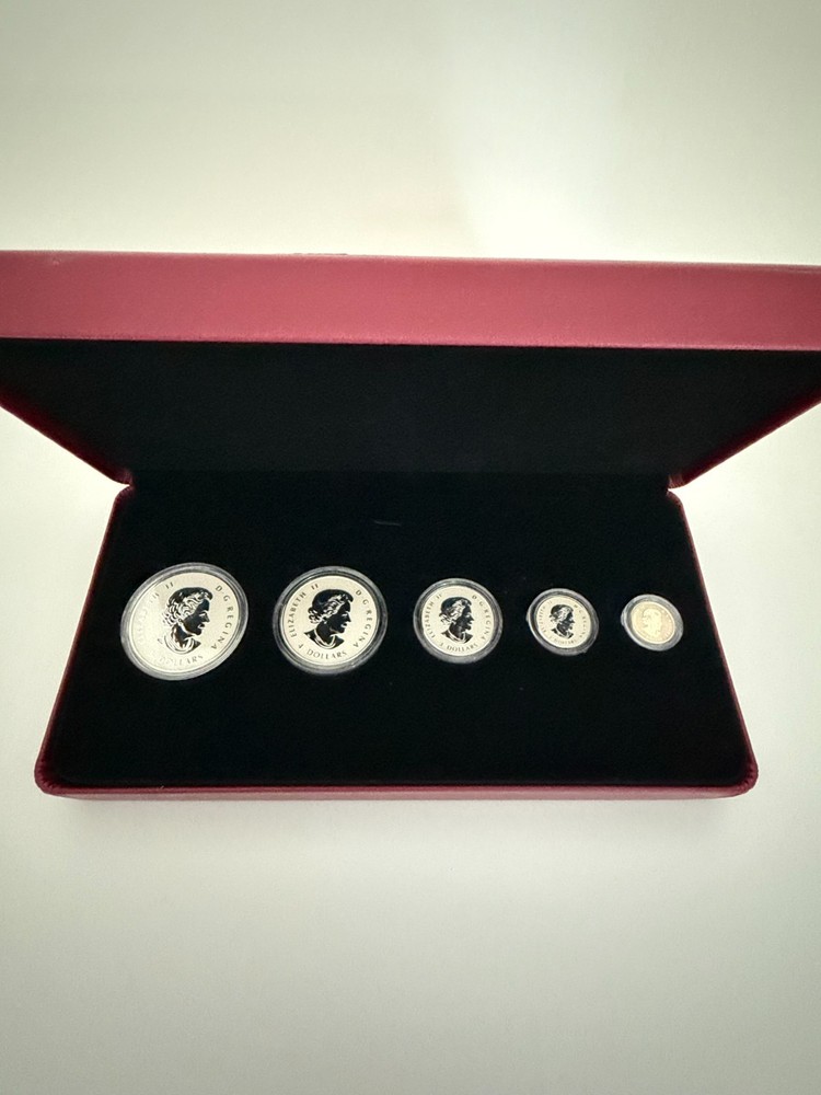 2014 Canadian 5-Coin Silver Reverse Proof Maple Leaf Set