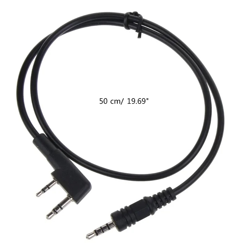 2 Pin K-Type Headset Connector Plug to 3.5mm Speaker Audio Conversion Cable