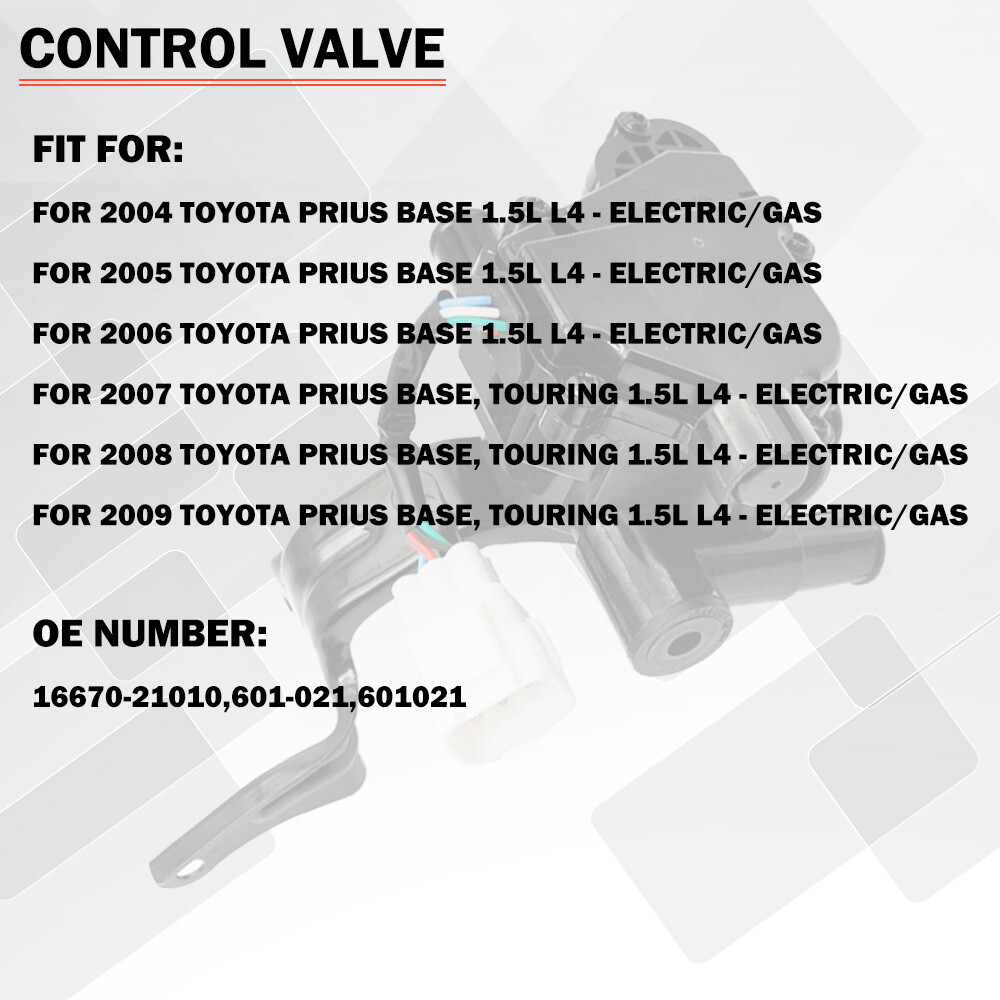 OE# 16670-21010 For 2004-2009 Toyota Prius 1.5L L4 Heater Coolant Control Valve